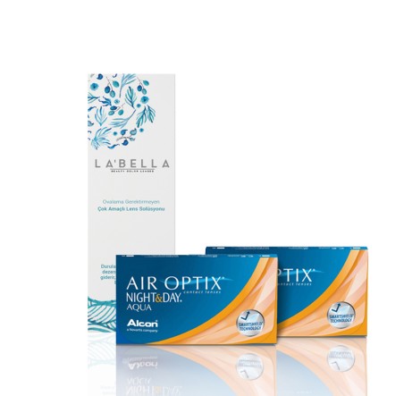 2 Kutu Air Optix Night & Day Aqua - 6Lı Paket + 360ml Solüsyon