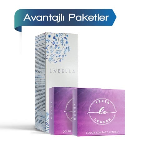2 Kutu Lezza 1 Yıllık Renkli Lens + Solüsyon
