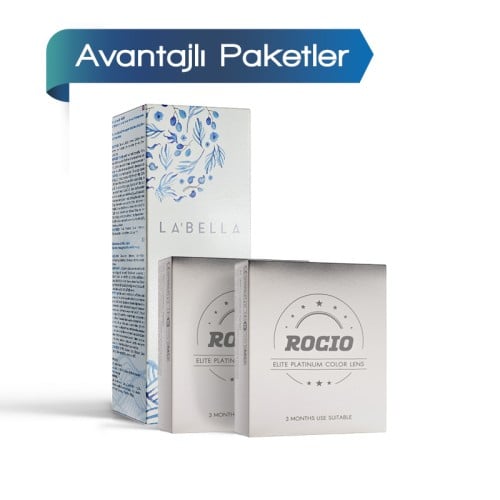 2 Kutu Rocio Renkli Hareli Lens (3 Aylık) + Solüsyon