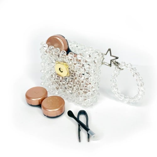 Kristal Tasarım Lens Çantası – Beyaz