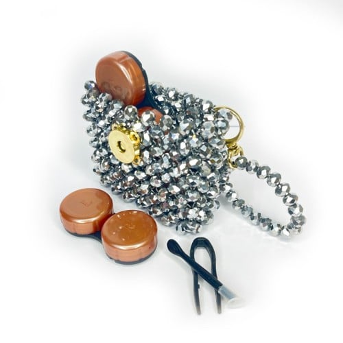 Kristal Tasarım Lens Çantası – Gri