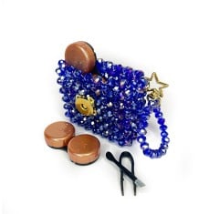 Kristal Tasarım Lens Çantası – Mor