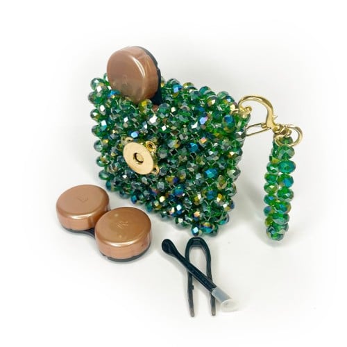 Kristal Tasarım Lens Çantası – Yeşil