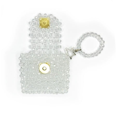 Kristal Tasarım Lens Çantası – Beyaz