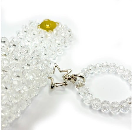 Kristal Tasarım Lens Çantası – Beyaz