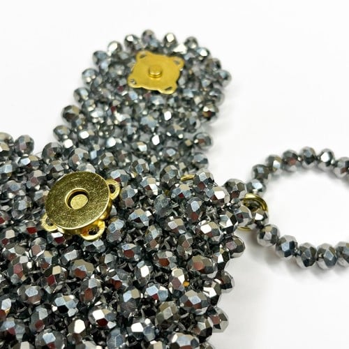 Kristal Tasarım Lens Çantası – Gri