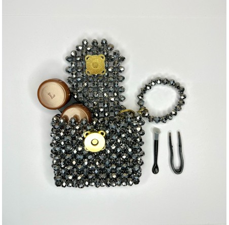 Kristal Tasarım Lens Çantası – Beyaz