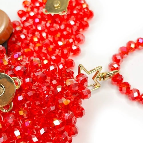 Kristal Tasarım Lens Çantası – Kırmızı