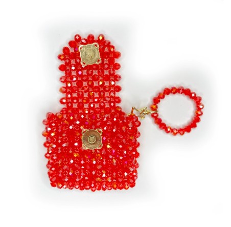 Kristal Tasarım Lens Çantası – Kırmızı