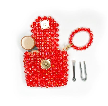 Kristal Tasarım Lens Çantası – Kırmızı