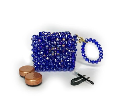 Kristal Tasarım Lens Çantası – Mor