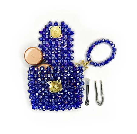 Kristal Tasarım Lens Çantası – Mor