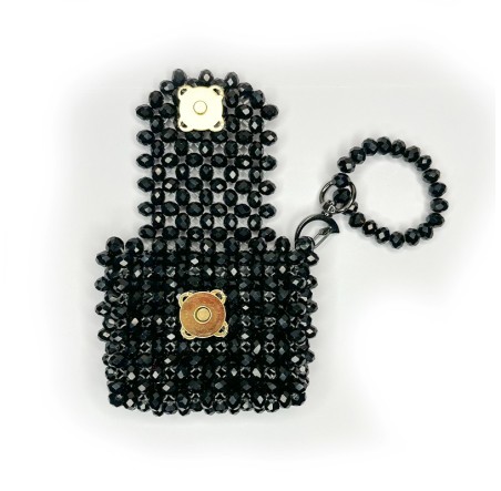 Kristal Tasarım Lens Çantası – Siyah