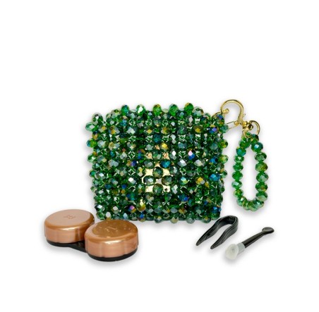 Kristal Tasarım Lens Çantası – Yeşil