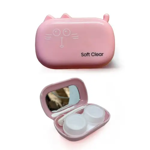 Soft Clear Pembe Renk Lens Kabı
