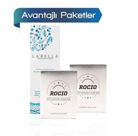 2 Kutu Rocio Renkli Hareli Lens (3 Aylık) + Solüsyon